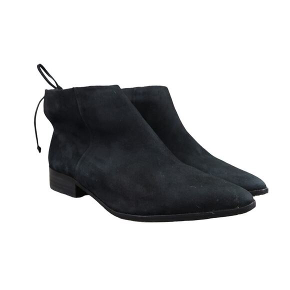 Splendid Shoes Womens 6 Bootie Niva Black Suede Leather Pointed Toe Ankle Boots - Picture 1 of 16